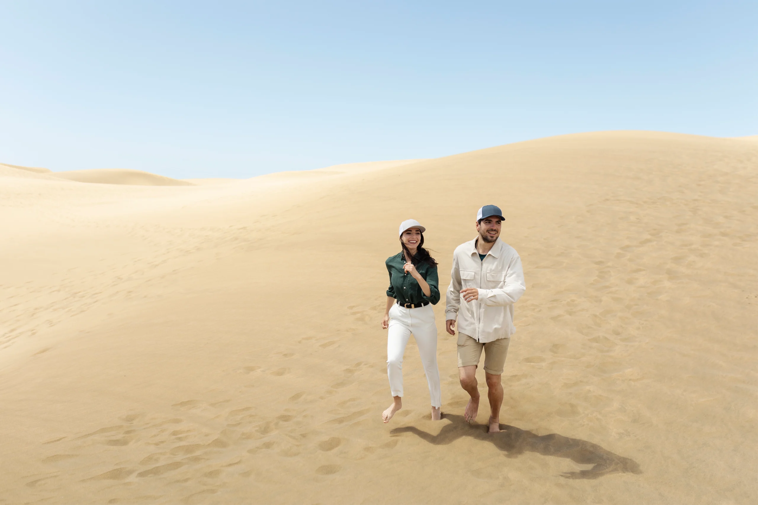 Couple enjoying desert safari Abu Dhabi