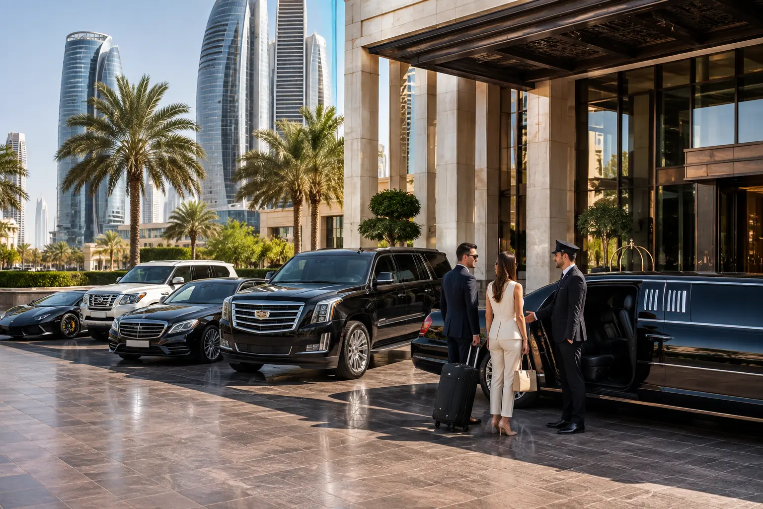 Luxury cars for limousine rental and chauffeur service in Abu Dhabi